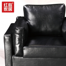 【红心家居】办公室沙发单人位沙发现代简约皮艺休闲沙发 单人位皮艺沙发
